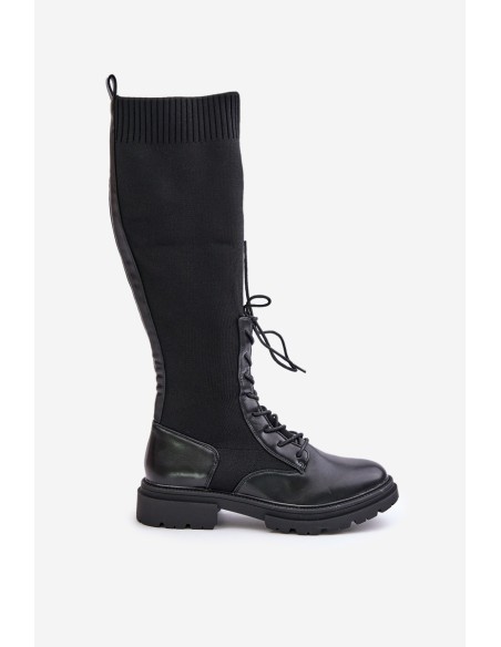 Slip-On Boots With Sock Shaft Black Iranel