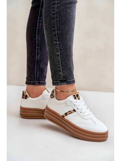 Comfortable Women's Sport Shoes On The Platform White Devan