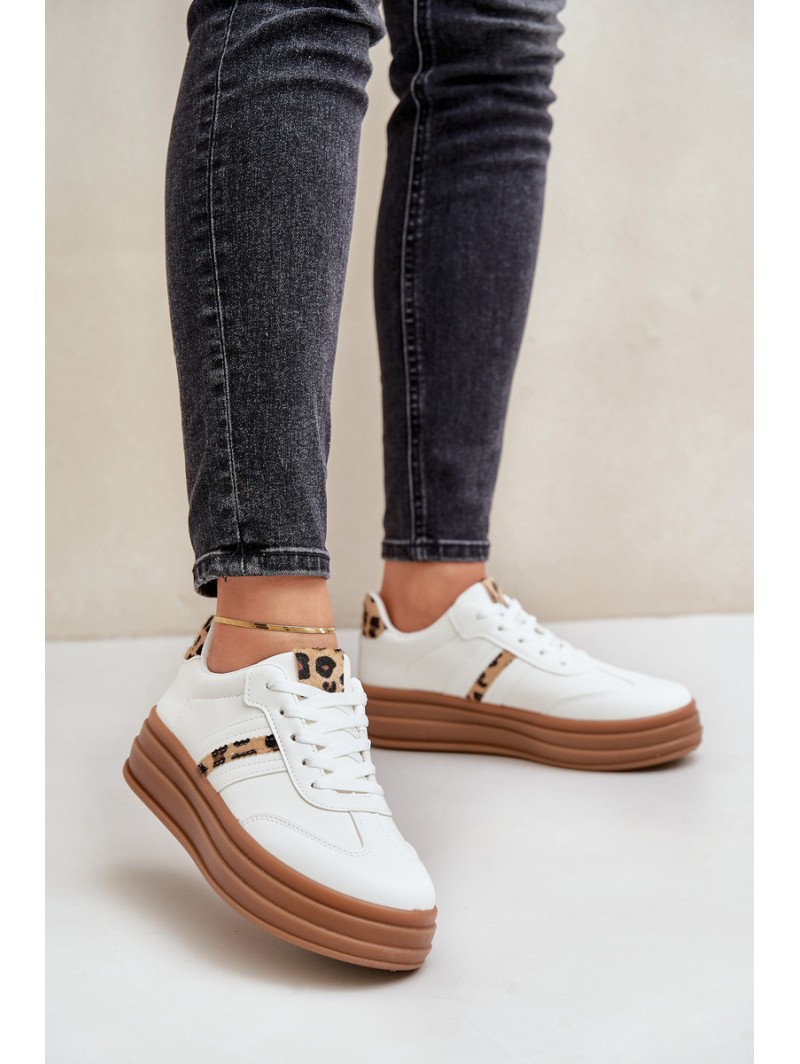 Comfortable Women's Sport Shoes On The Platform White Devan