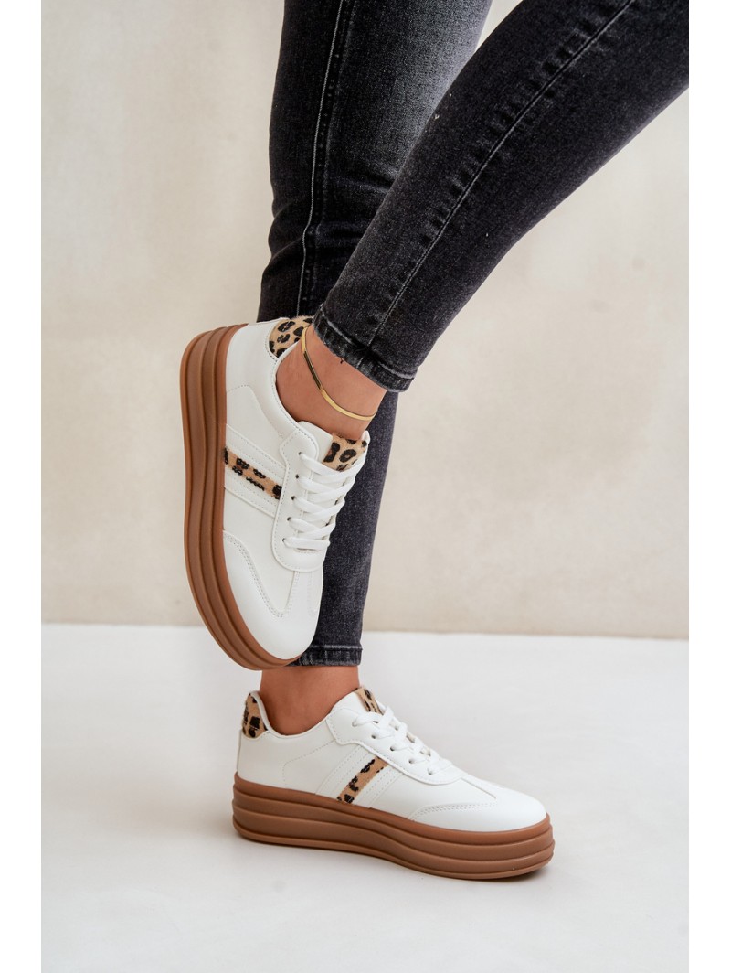 Comfortable Women's Sport Shoes On The Platform White Devan