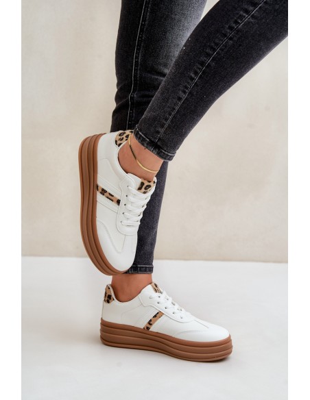 Comfortable Women's Sport Shoes On The Platform White Devan