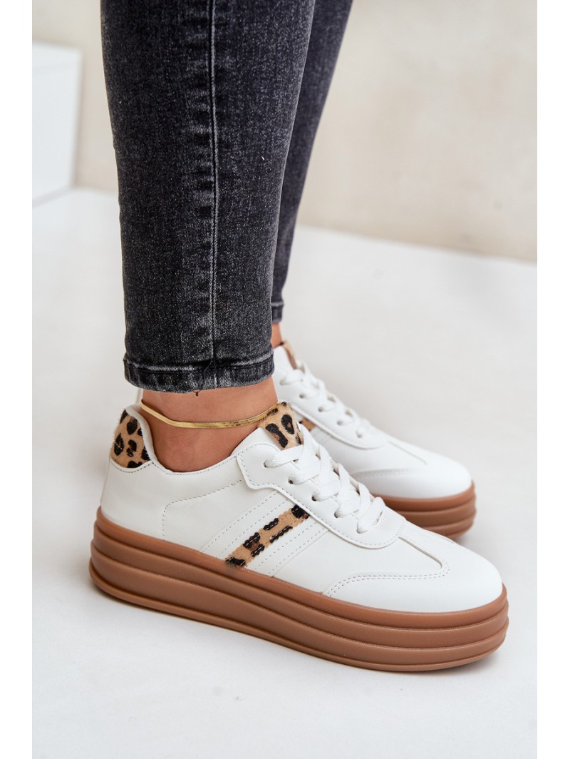 Comfortable Women's Sport Shoes On The Platform White Devan