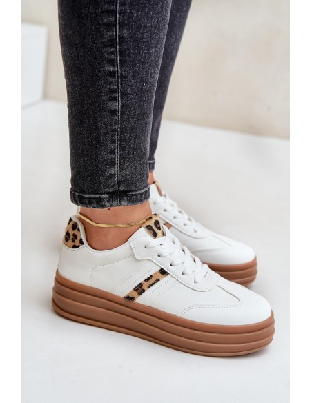 Comfortable Women's Sport Shoes On The Platform White Devan