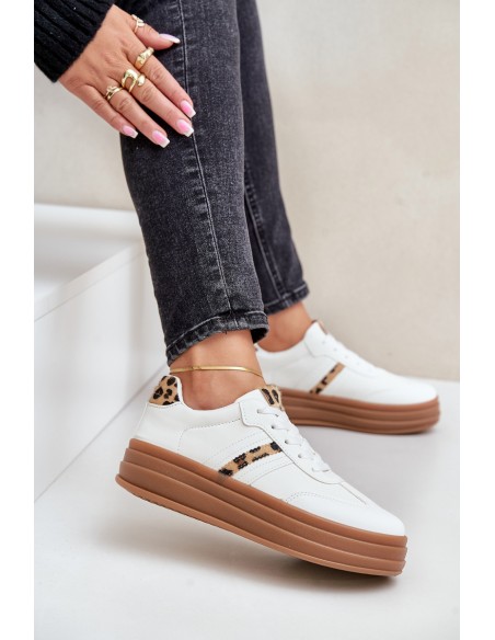 Comfortable Women's Sport Shoes On The Platform White Devan