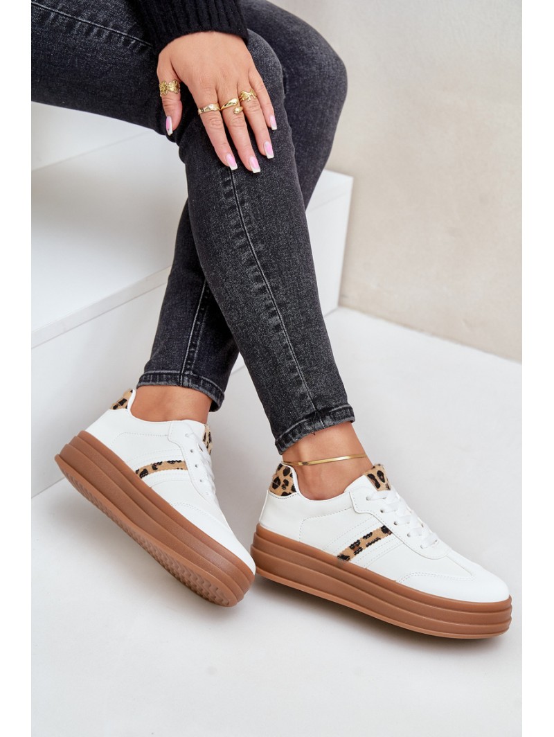 Comfortable Women's Sport Shoes On The Platform White Devan
