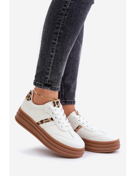 Comfortable Women's Sport Shoes On The Platform White Devan