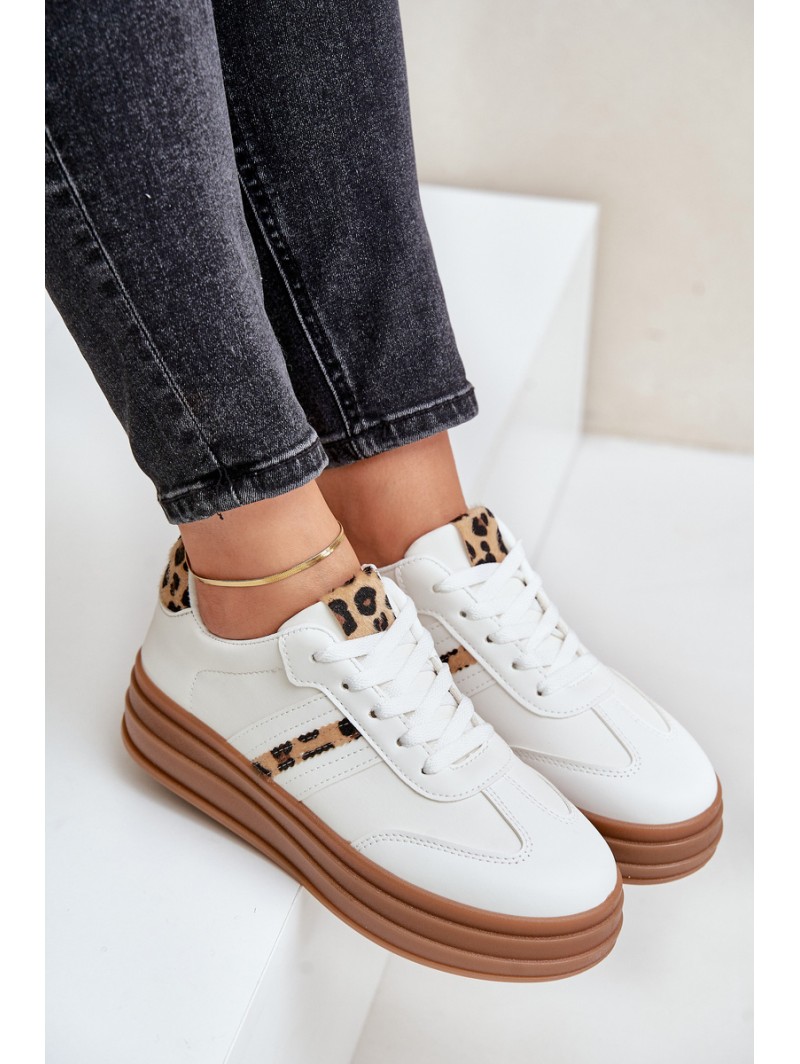 Comfortable Women's Sport Shoes On The Platform White Devan
