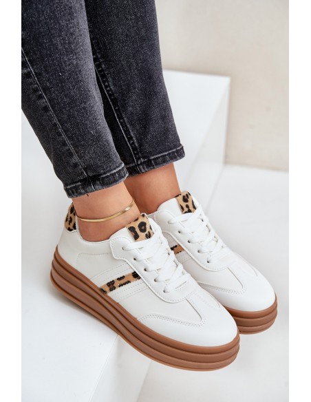 Comfortable Women's Sport Shoes On The Platform White Devan