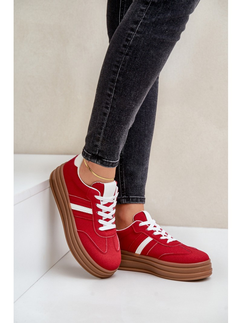 Ladies Sneakers On Platform Red Dravinnia