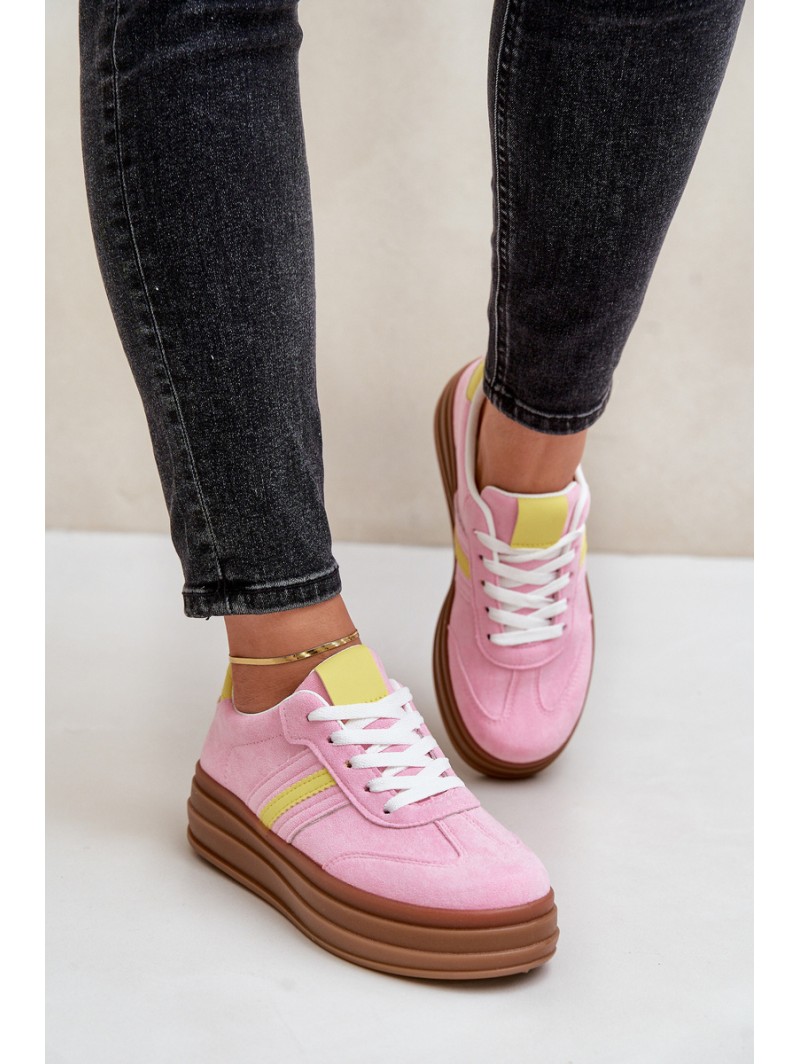 Womens Sneakers On Platform Pink Dravinnia