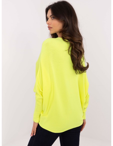 Sweter-DHJ-SW-8862.91-fluo żółty