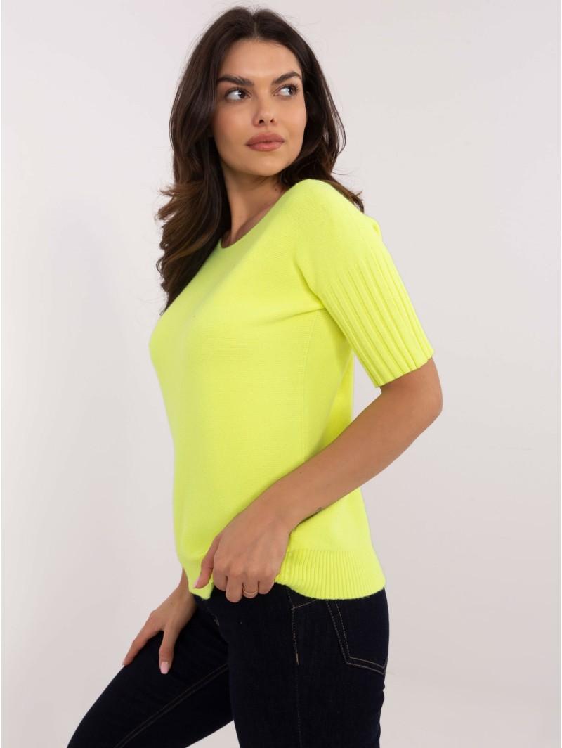 Sweter-DHJ-SW-9316.02P-fluo żółty