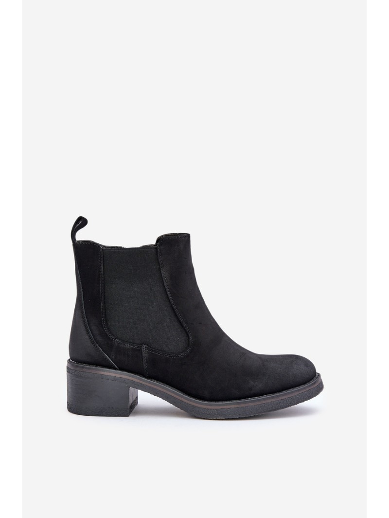 Women's Ankle Boots Insulated Low Heel Zip Black Savalindra