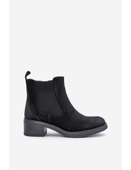 Women's Ankle Boots Insulated Low Heel Zip Black Savalindra