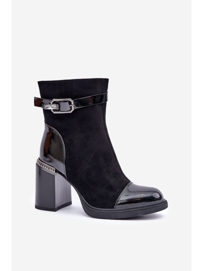 Women's Insulated Heeled Ankle Boots Black D&A MR880-085