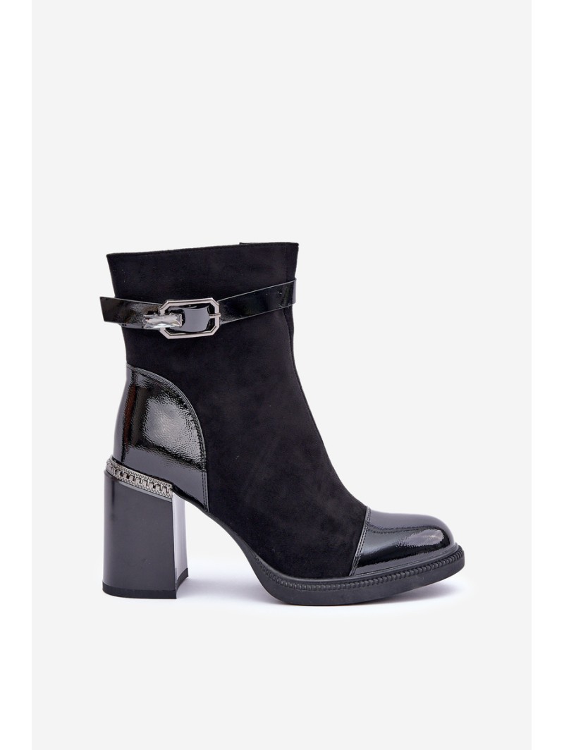 Women's Insulated Heeled Ankle Boots Black D&A MR880-085