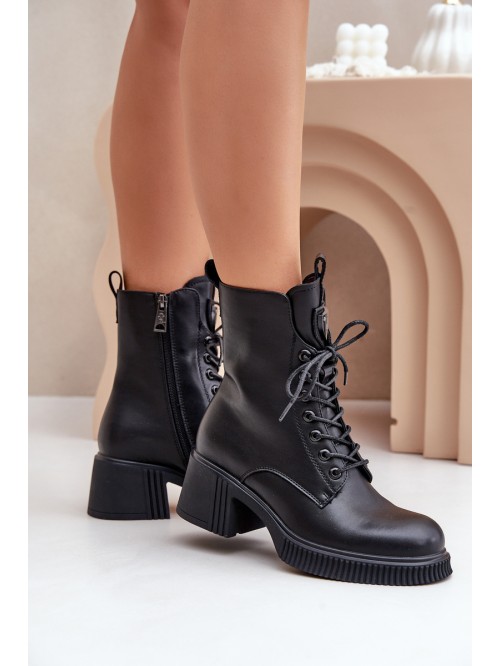 Insulated Women's Boots Made of Natural Leather Black Vinceza 66671 2