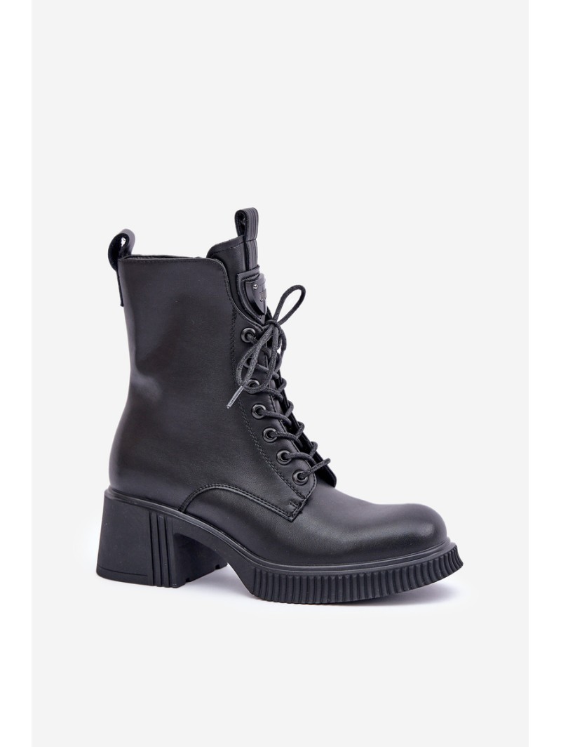 Insulated Women's Boots Made of Natural Leather Black Vinceza 66671
