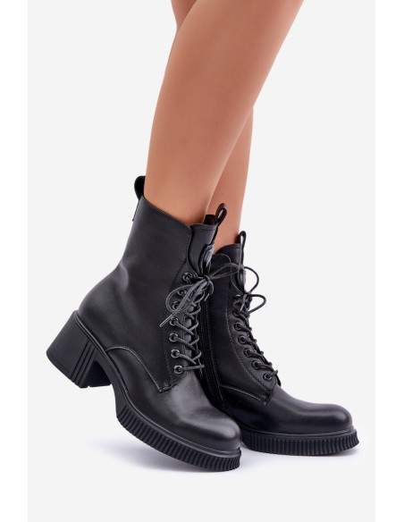 Insulated Women's Boots Made of Natural Leather Black Vinceza 66671