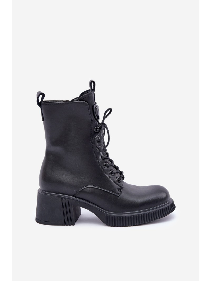 Insulated Women's Boots Made of Natural Leather Black Vinceza 66671