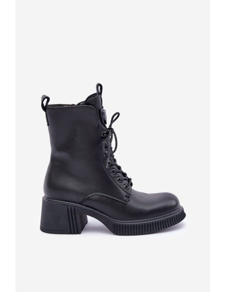 Insulated Women's Boots Made of Natural Leather Black Vinceza 66671