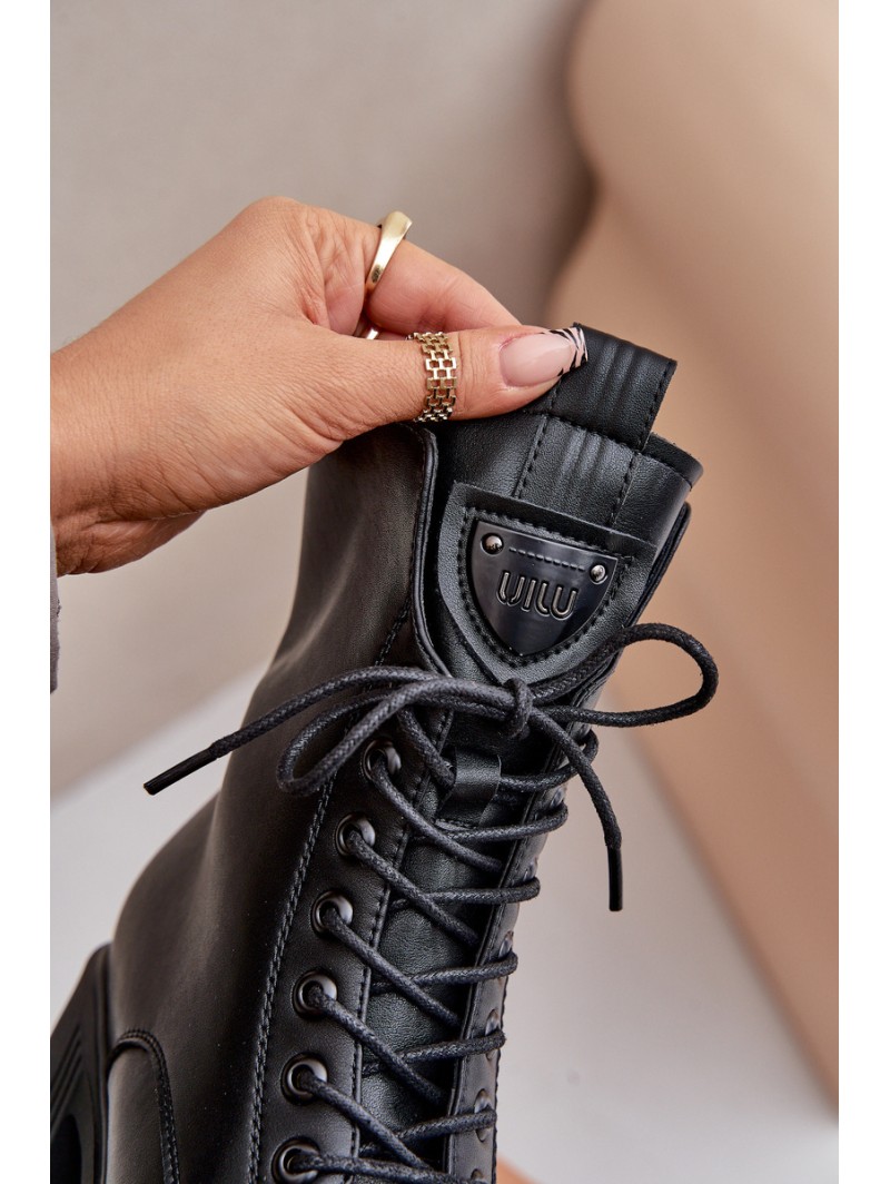 Insulated Women's Boots Made of Natural Leather Black Vinceza 66671