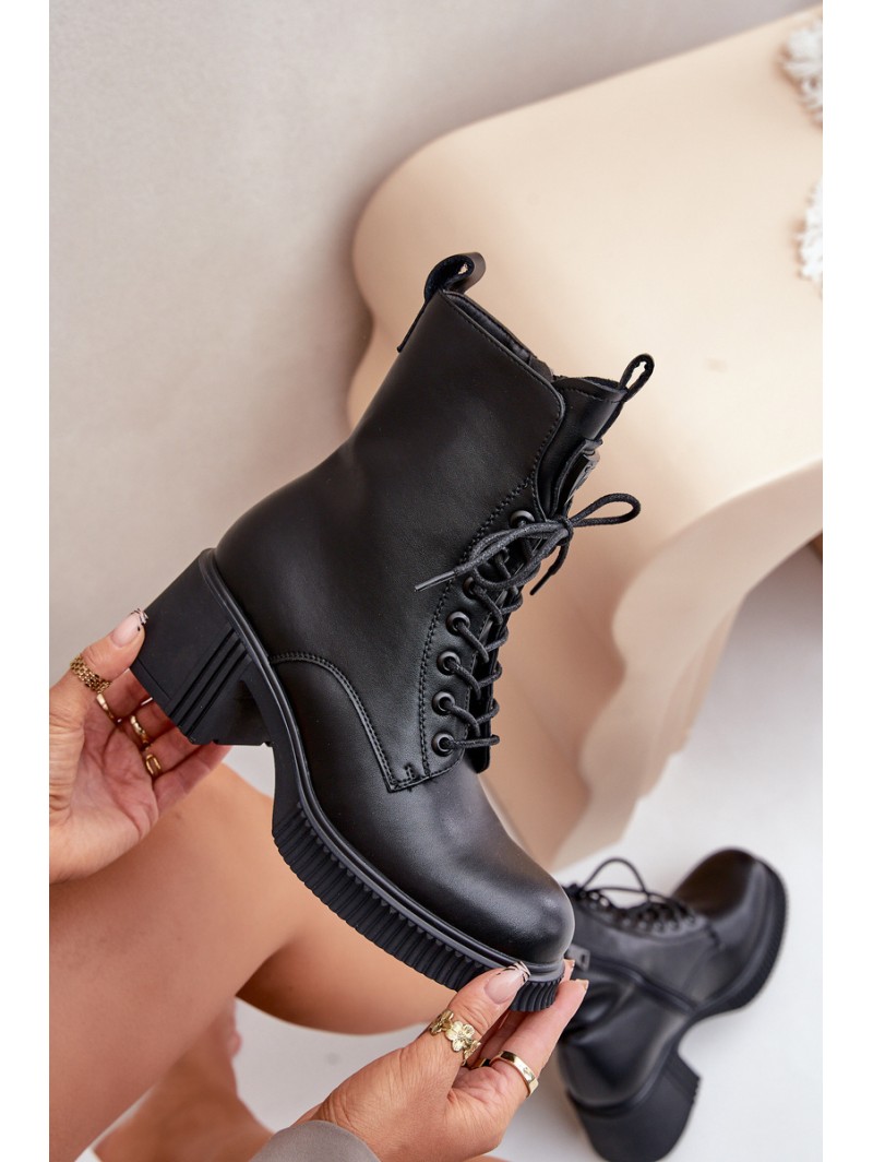 Insulated Women's Boots Made of Natural Leather Black Vinceza 66671