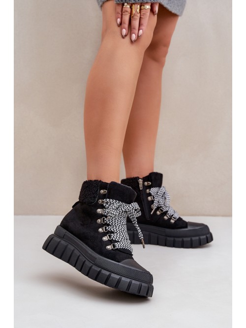 Women's Insulated Ankle Boots Platform Black Alcyhen 2