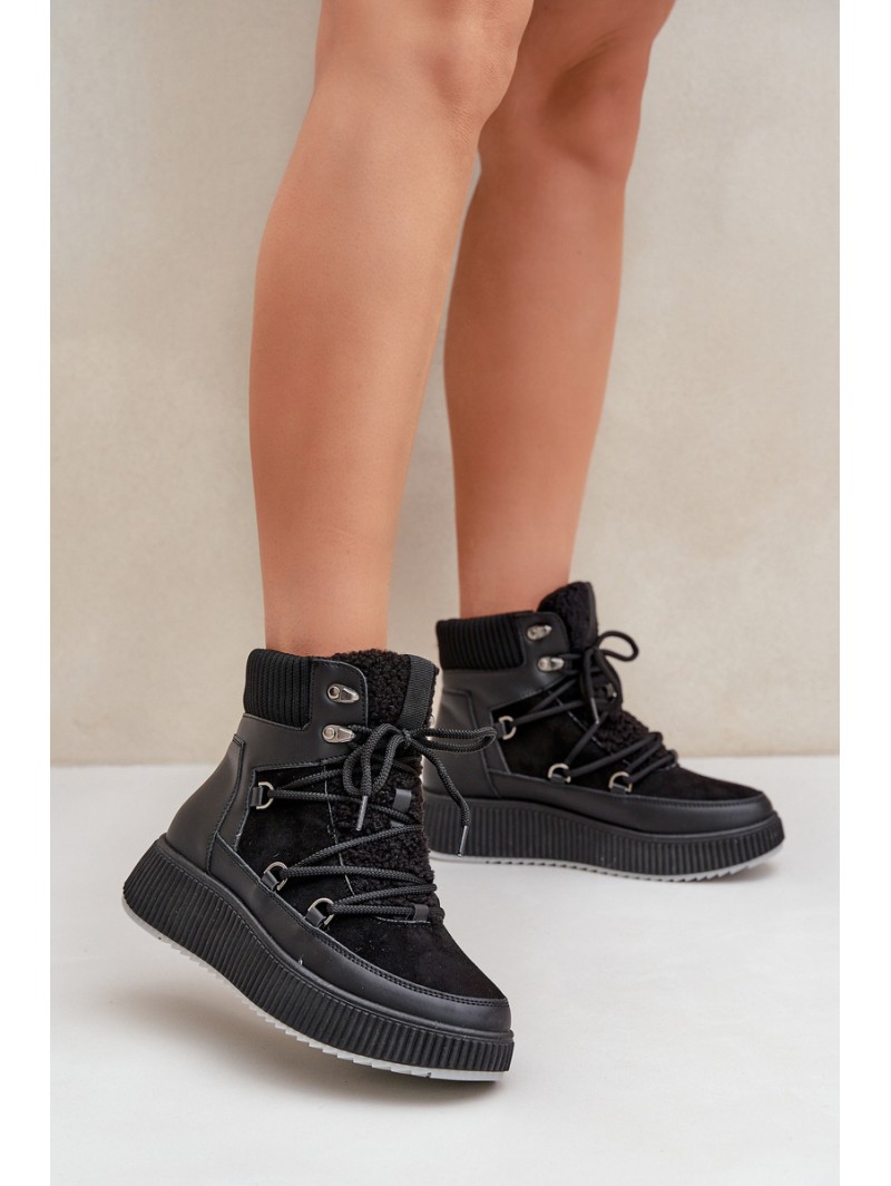 Low Snow Boots On Platform Black Naliora