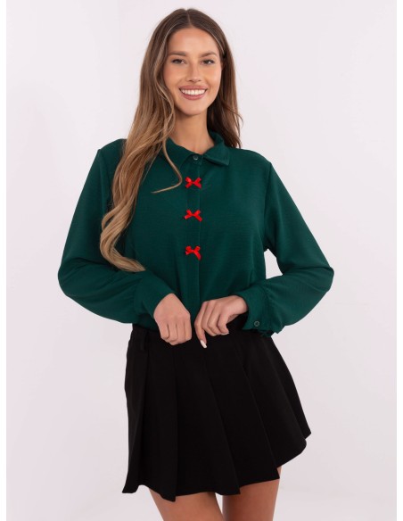 Koszula-MI-KS-91540.59P-ciemny zielony