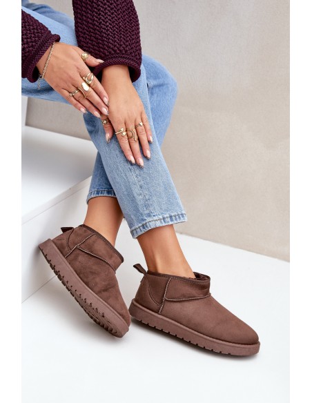 Low Snow Boots Made Of Eco Suede Brown Nelsanna