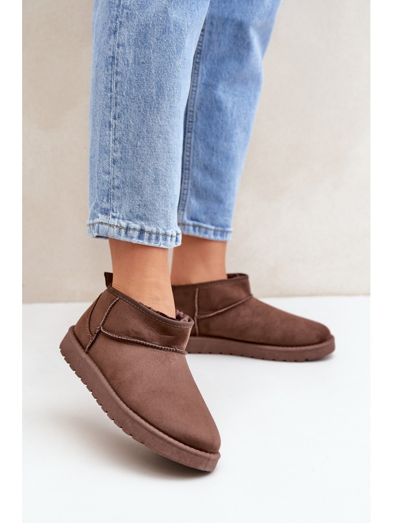 Low Snow Boots Made Of Eco Suede Brown Nelsanna