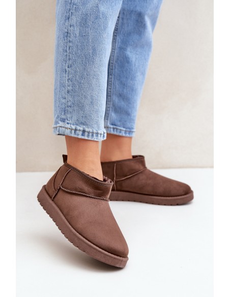 Maži sniego batai, pagaminti iš Eco Suede Brown Nelsanna