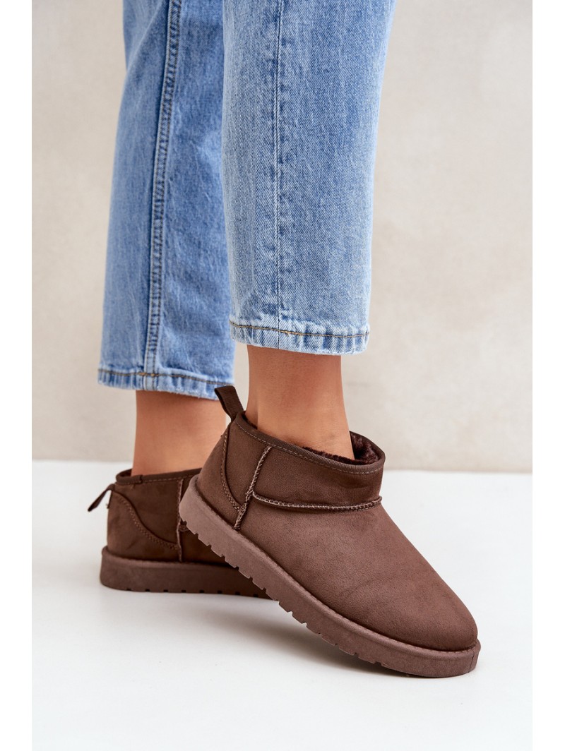 Low Snow Boots Made Of Eco Suede Brown Nelsanna