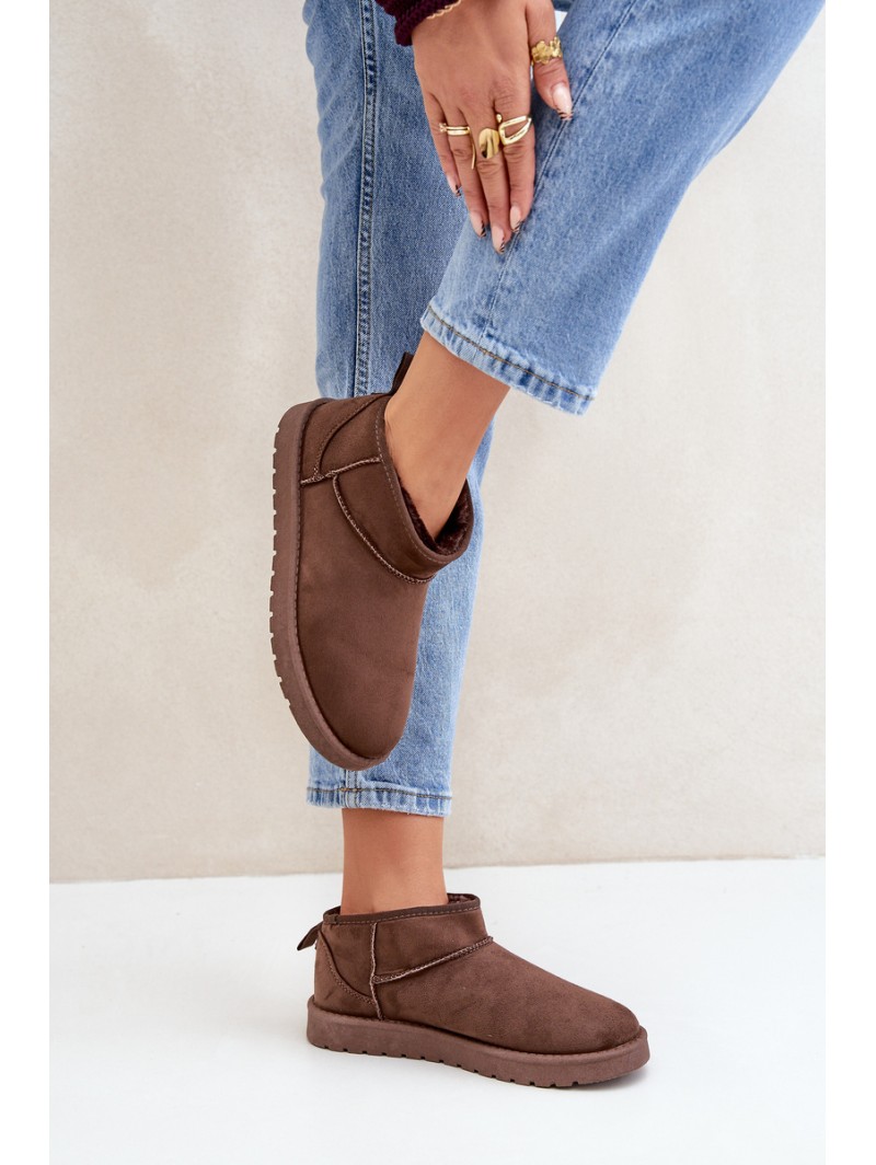 Low Snow Boots Made Of Eco Suede Brown Nelsanna