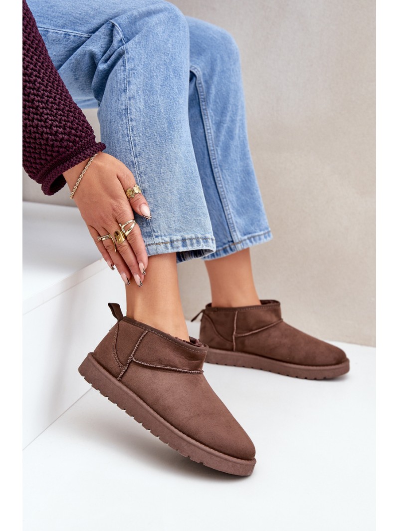 Low Snow Boots Made Of Eco Suede Brown Nelsanna