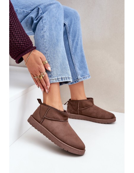 Low Snow Boots Made Of Eco Suede Brown Nelsanna