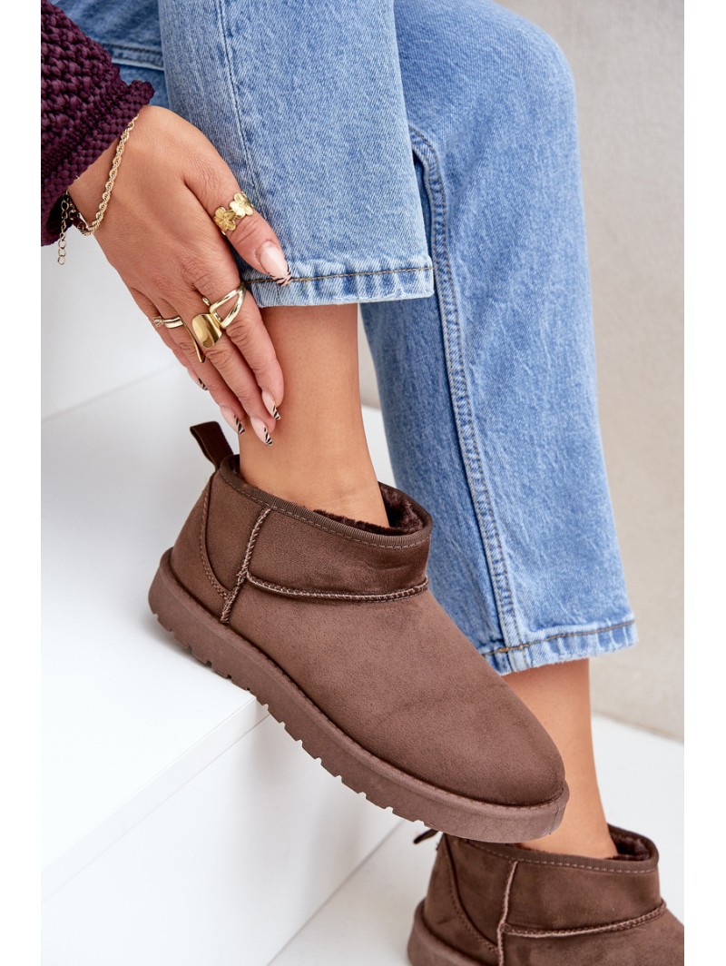Low Snow Boots Made Of Eco Suede Brown Nelsanna
