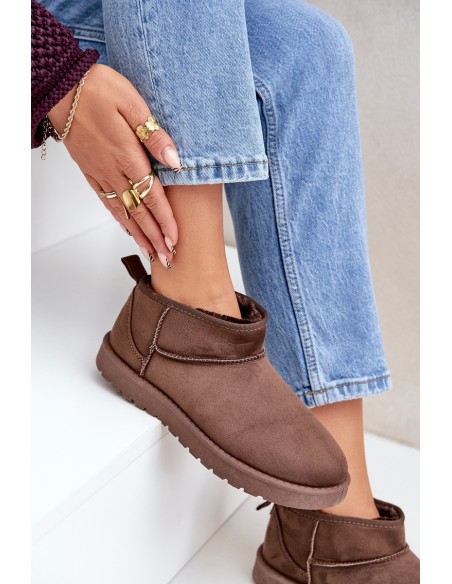 Low Snow Boots Made Of Eco Suede Brown Nelsanna