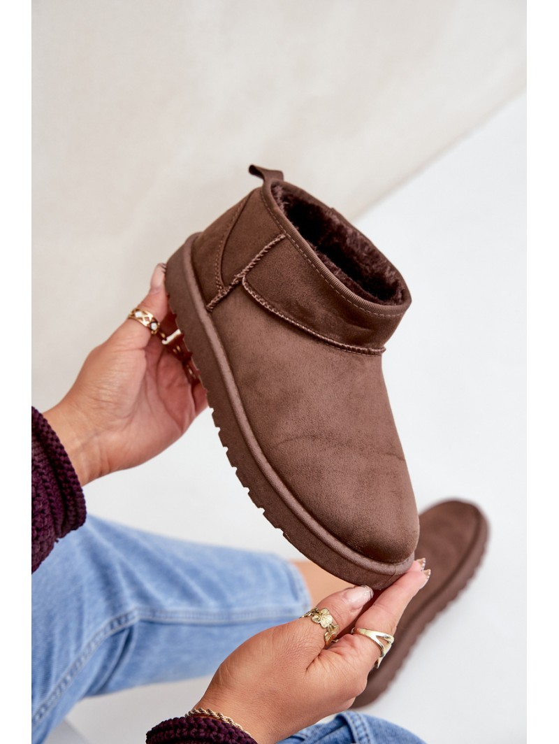 Low Snow Boots Made Of Eco Suede Brown Nelsanna