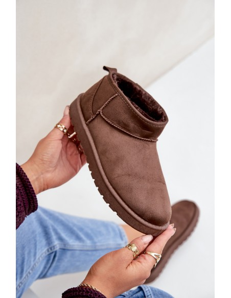 Low Snow Boots Made Of Eco Suede Brown Nelsanna