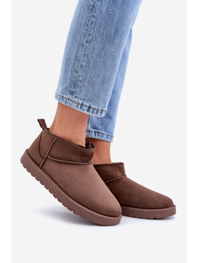 Low Snow Boots Made Of Eco Suede Brown Nelsanna