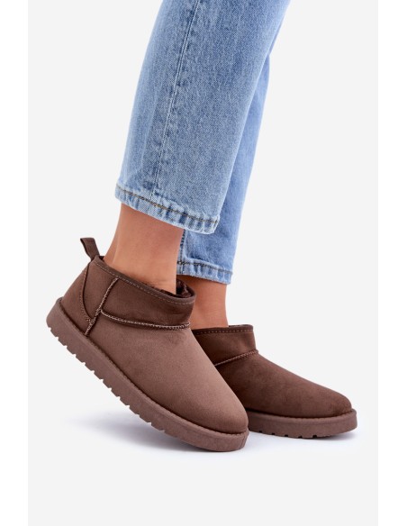 Low Snow Boots Made Of Eco Suede Brown Nelsanna