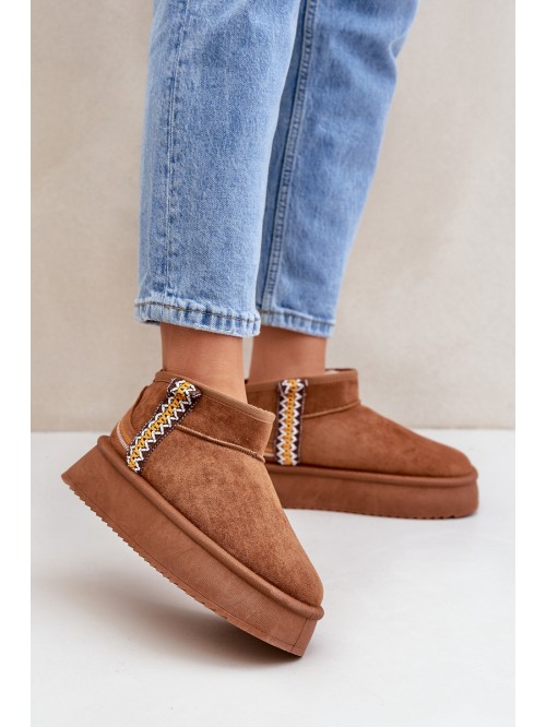 Snow boots on platform with pattern Camel Udra 2