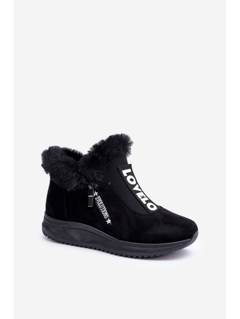 Sneakers Ankle Boots Women With Fur Black Zeriana