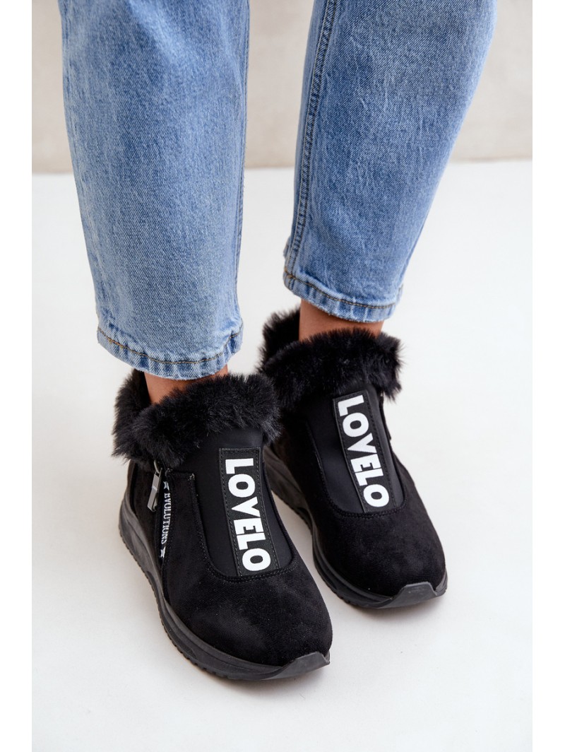 Sneakers Ankle Boots Women With Fur Black Zeriana