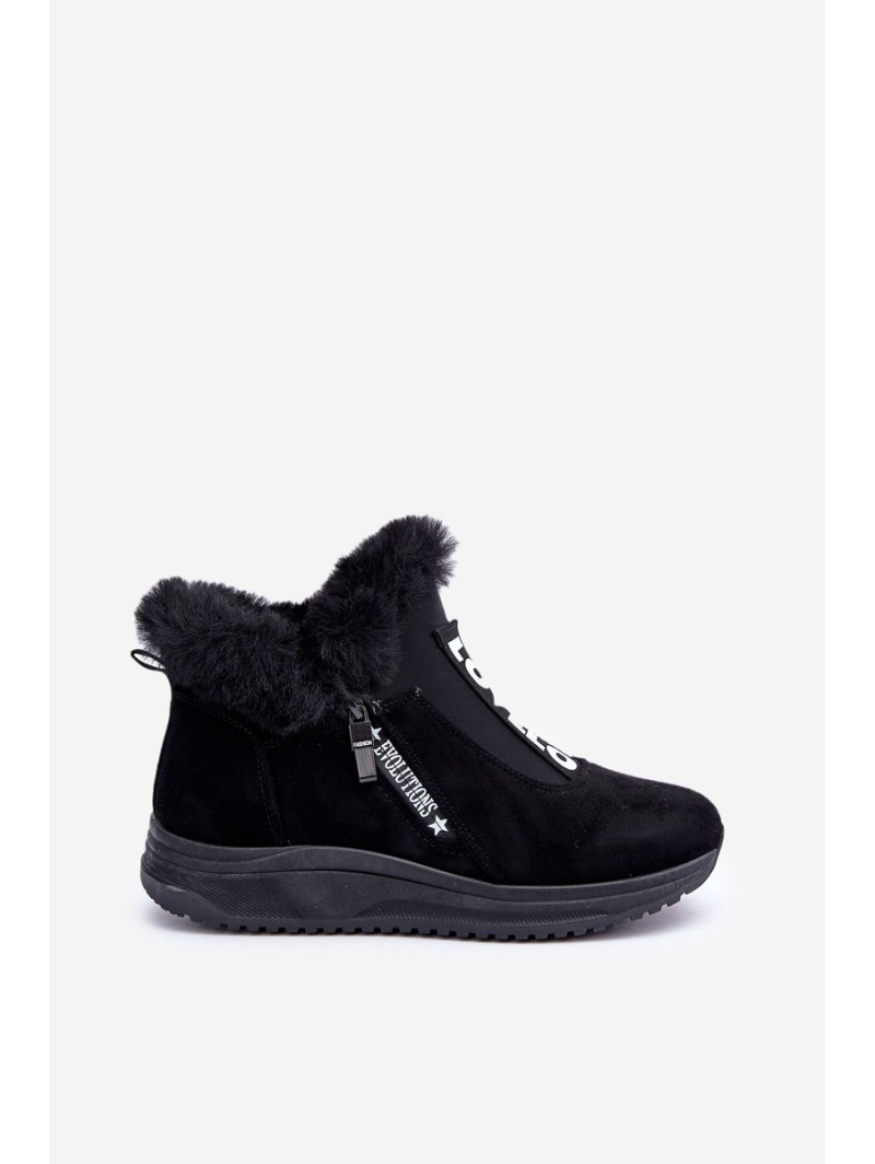 Sneakers Ankle Boots Women With Fur Black Zeriana