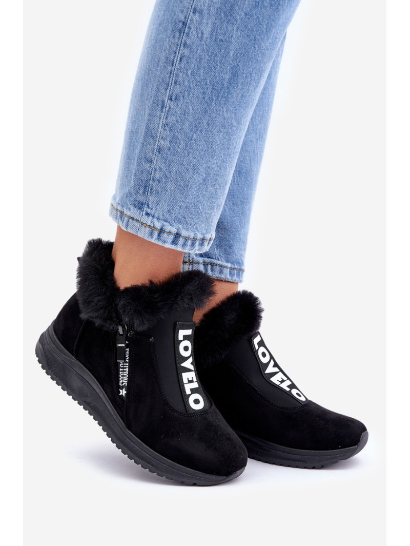 Sneakers Ankle Boots Women With Fur Black Zeriana