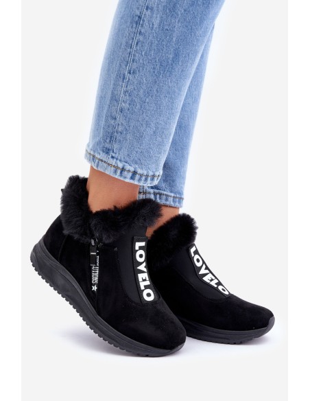 Sneakers Ankle Boots Women With Fur Black Zeriana