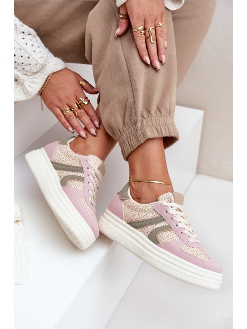 Women's Sneakers With Braiding On Platform Multicolor Lesida